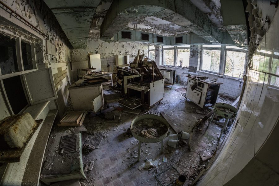 Fire damaged building