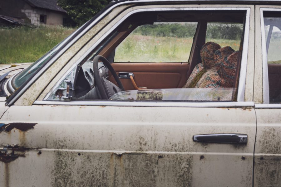 old damaged car